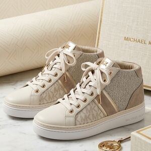Michael Kors Women's Glitter Beige Sneakers